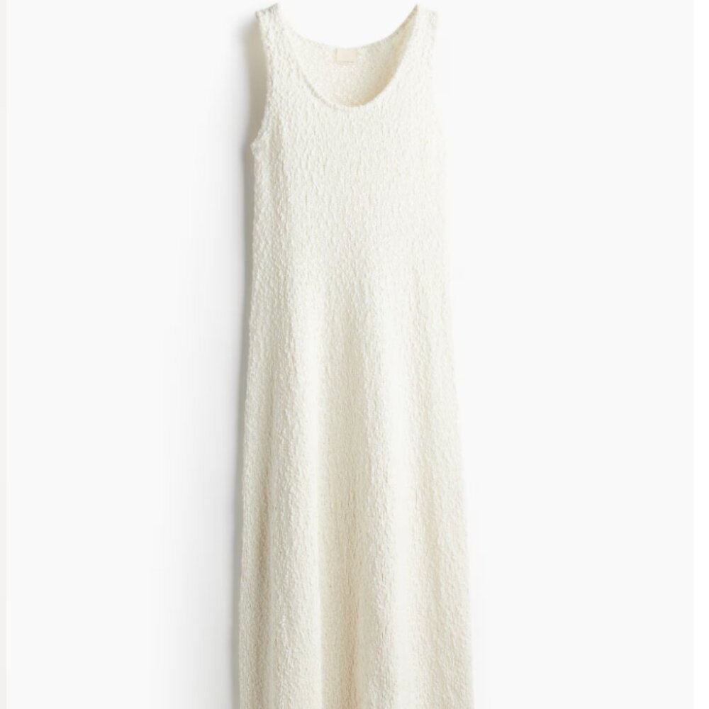 NWT H&M Cream Silk-blend Knit Dress in Size Small